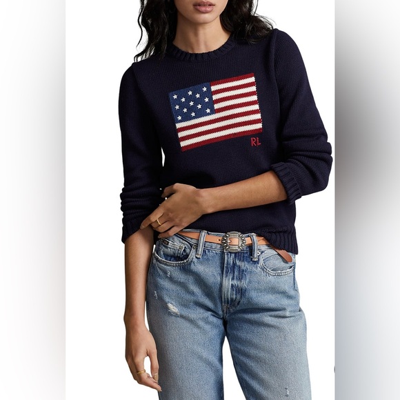 Polo Ralph Lauren Flag Crewneck Sweater Size XS - Picture 1 of 6